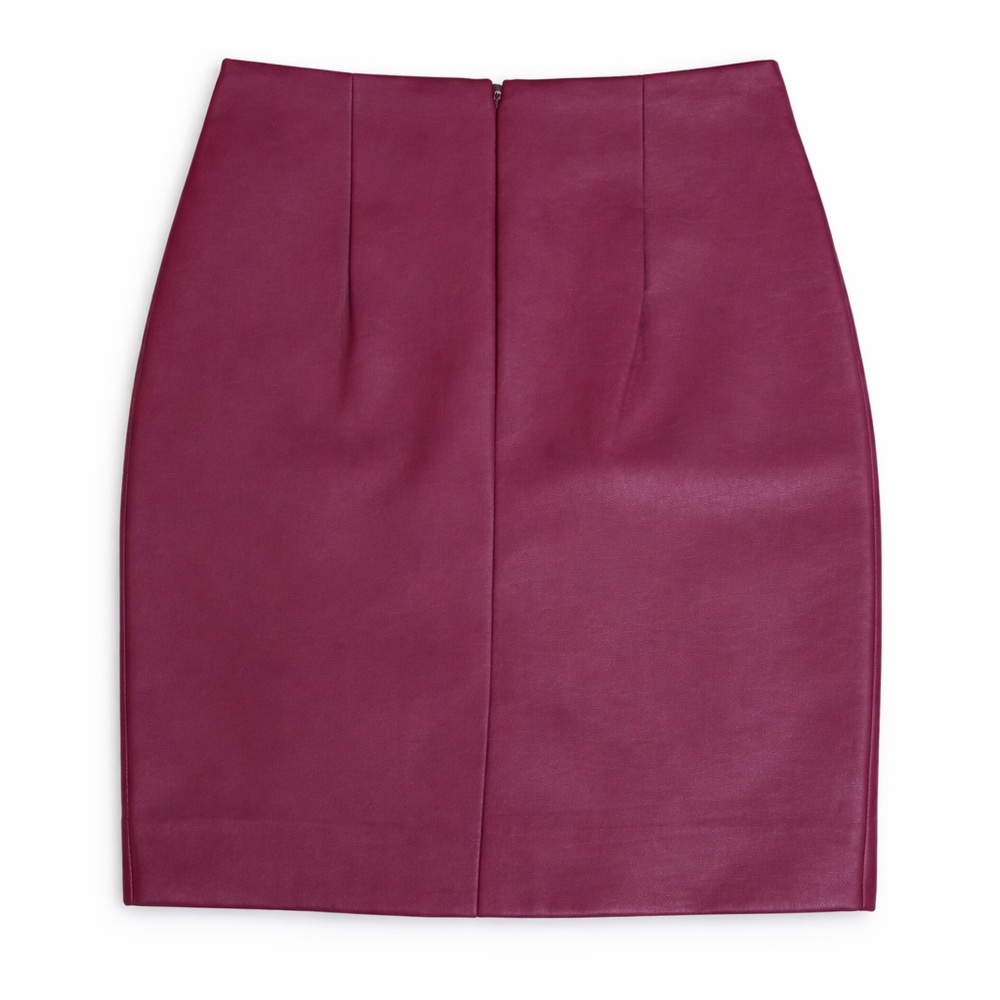 J. Crew Rich Purple Leather Pencil Skirt - Picture 2 of 7